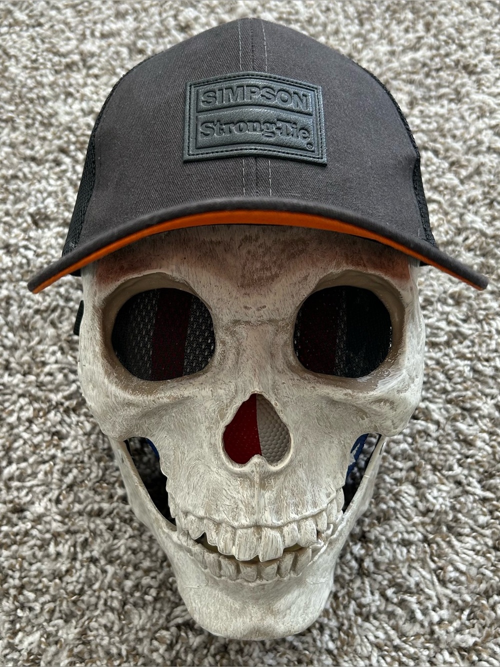 Simpson Strong-Tie Trucker Hat Snapback Black Orange Under Brim Promo Cap